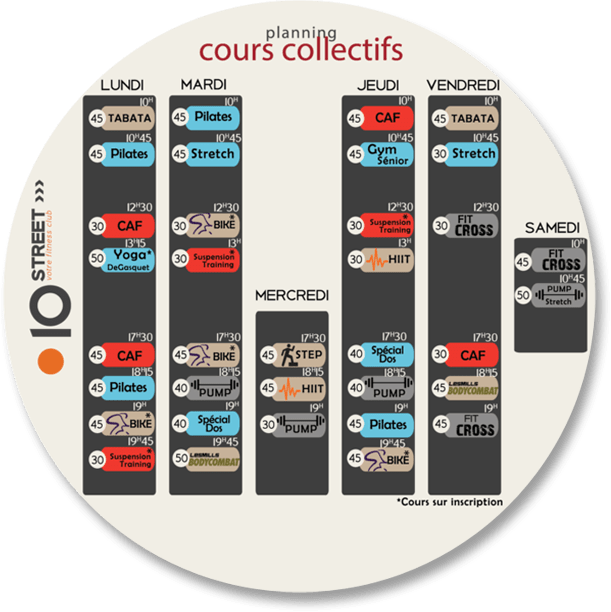 planning Planning des cours collectifs
